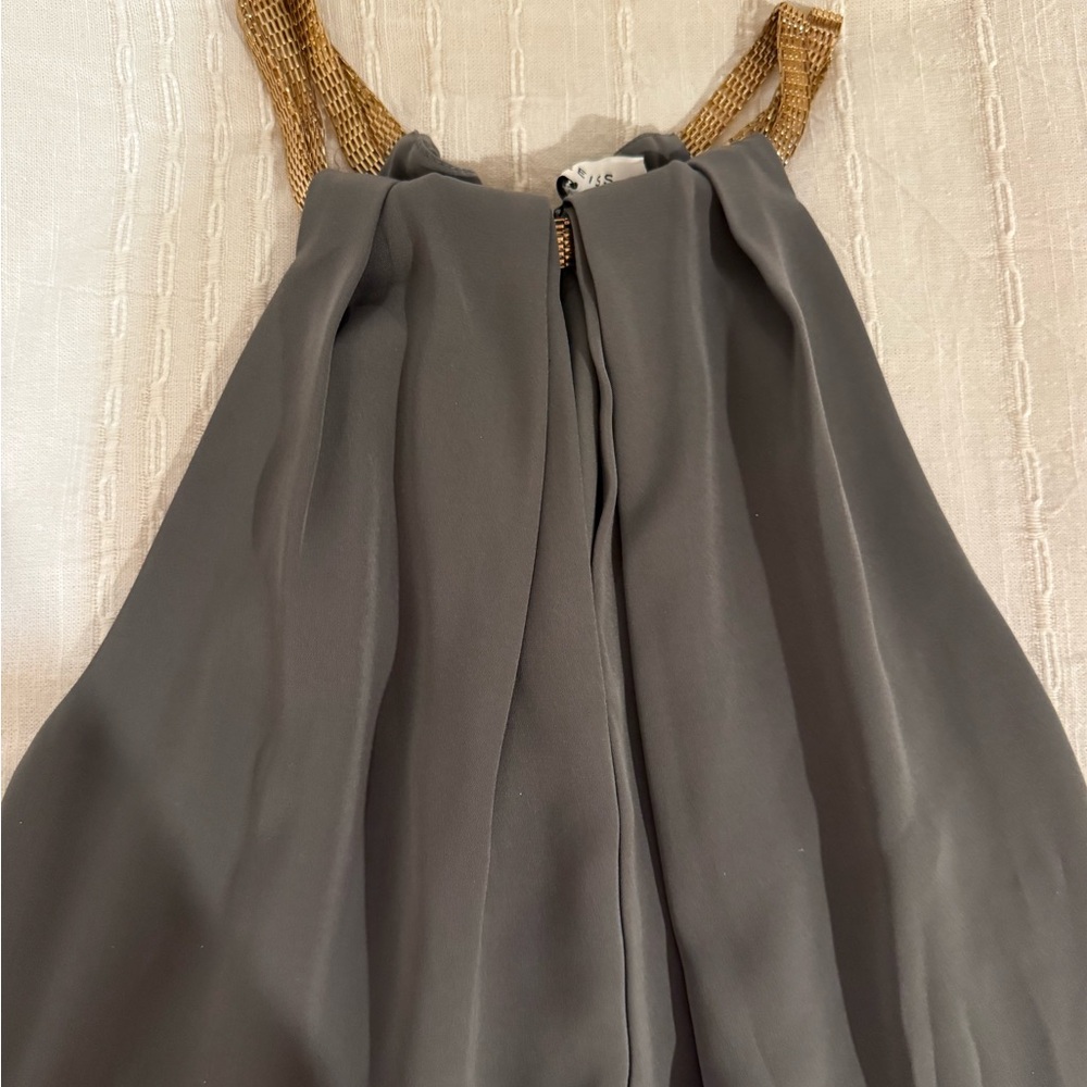 Reiss Halter Top with Gold accents/neckline - Picture 2 of 7